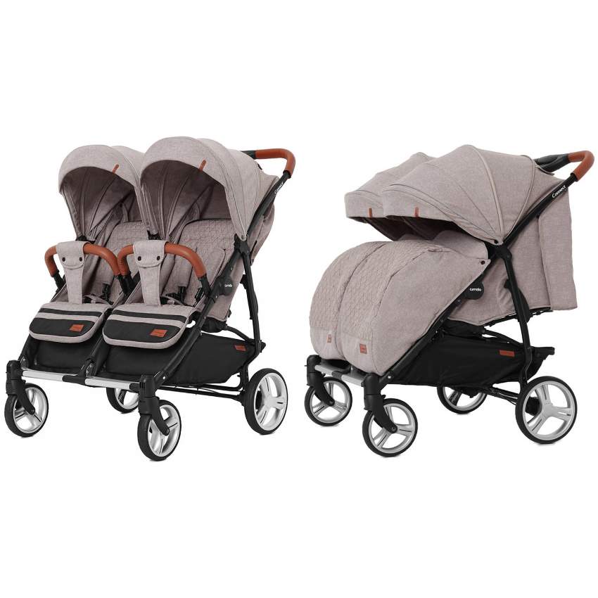 Коляска прогулянкова CARRELLO Connect CRL-5502 Cotton Beige для двійні (Каррелло Коннект))